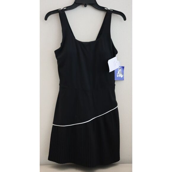 JoyLab 309-09-0910 Womens Sz S Black Knit Asymmetrical Pleated Active Mini Dress - Picture 1 of 16